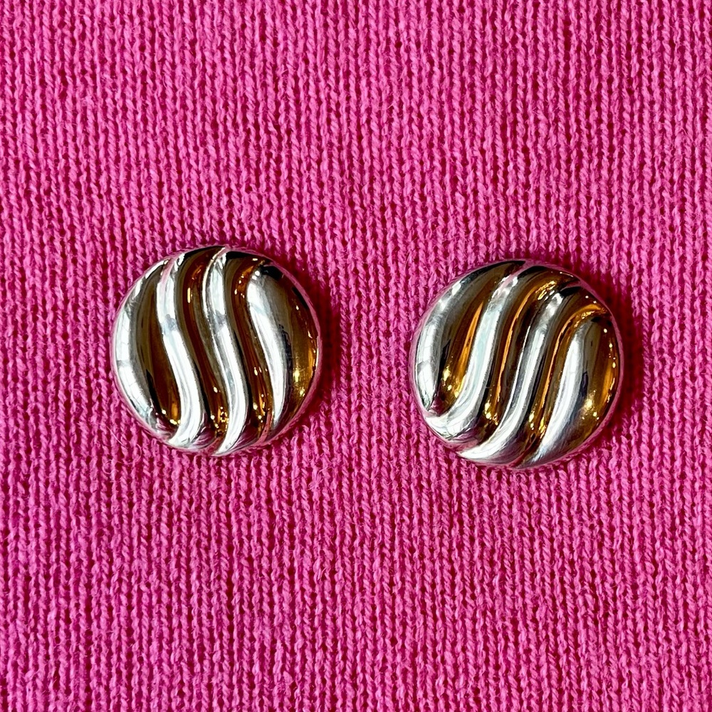 Fortunoff 925 Sterling Silver  Disc  Earrings